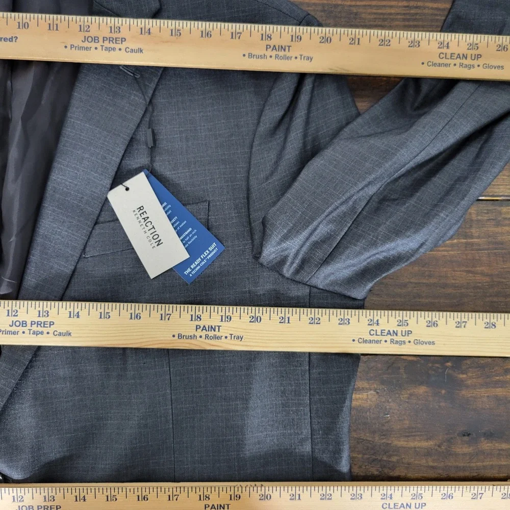 Kenneth Cole Reaction‎ Men's Sport Coat Blazer Gun Metal Techni-Cole 48R NEW